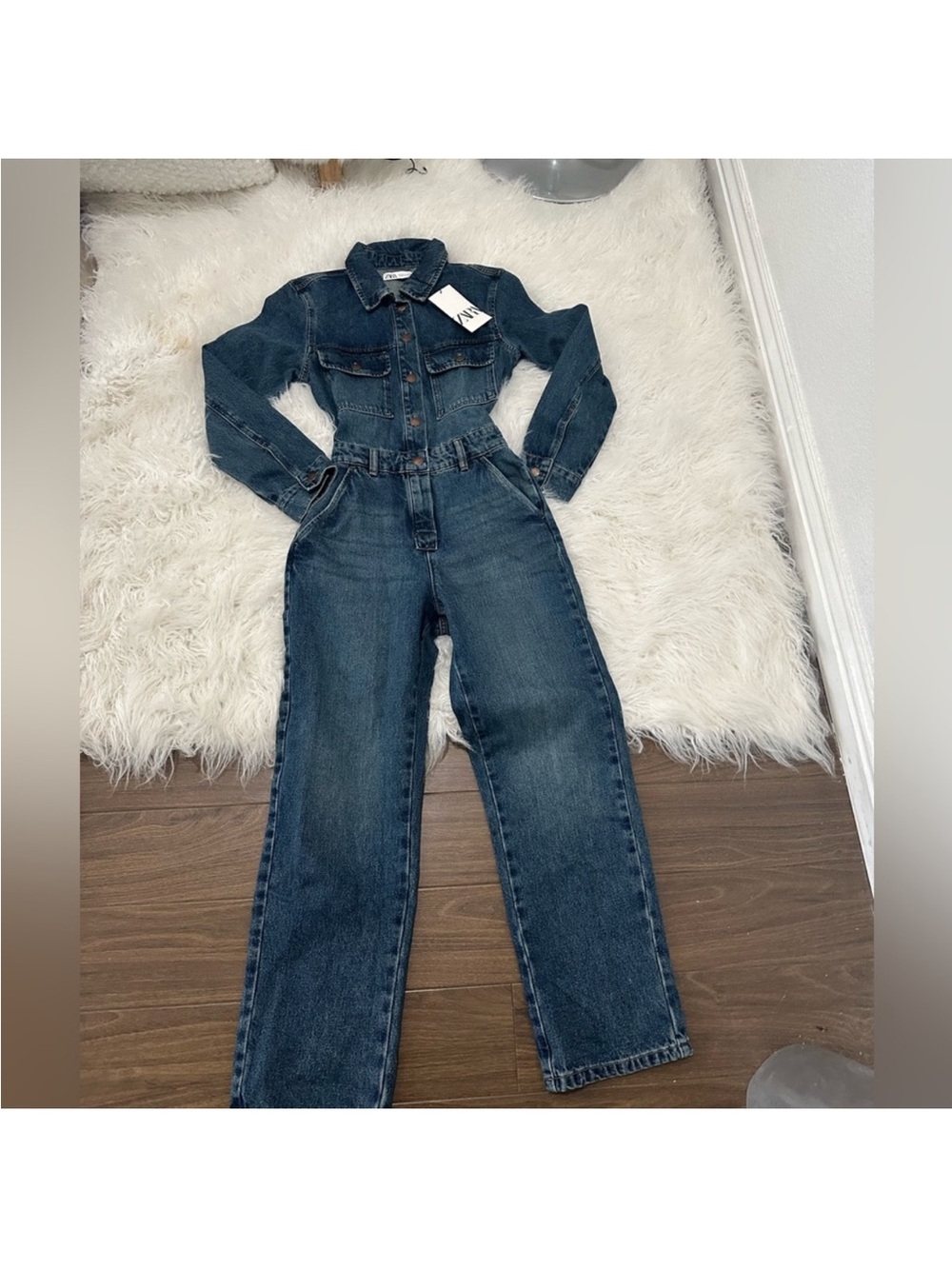 Zara Dark Blue Denim Jumpsuit